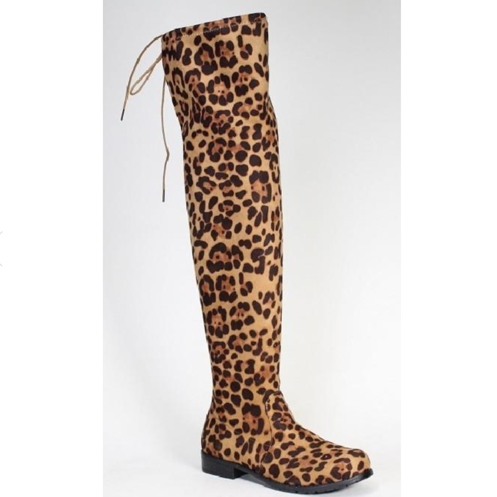 Leopard Over the Knee Boots - Picture 2 of 2